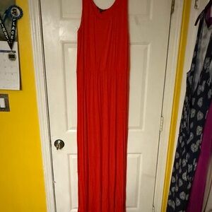 Felicity & Coco Orange Maxi Elastic Waist Dress, Size XL